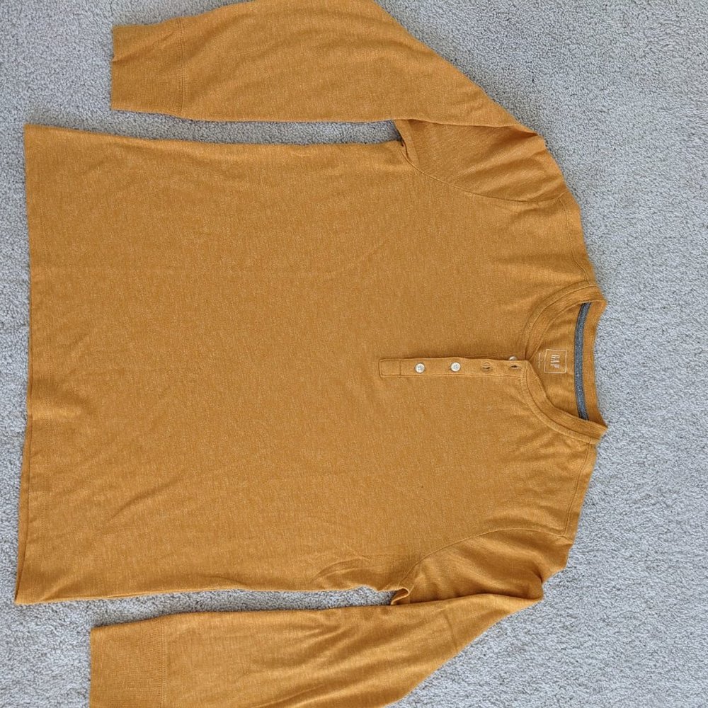 GAP, Large, Long Sleeve Tee, Mustard Yellow